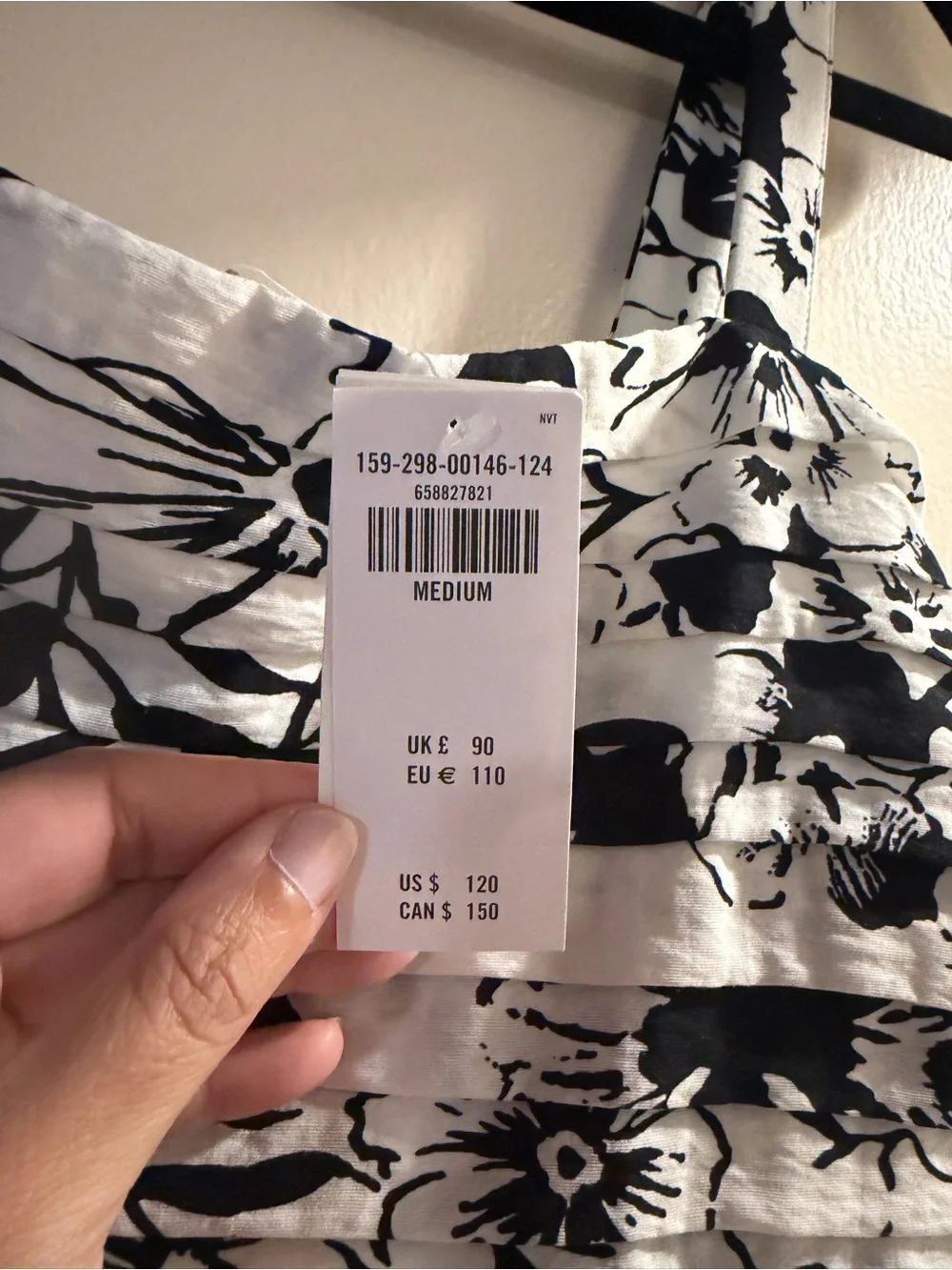 Abercrombie & Fitch Black & White Floral Tiered Maxi Dress